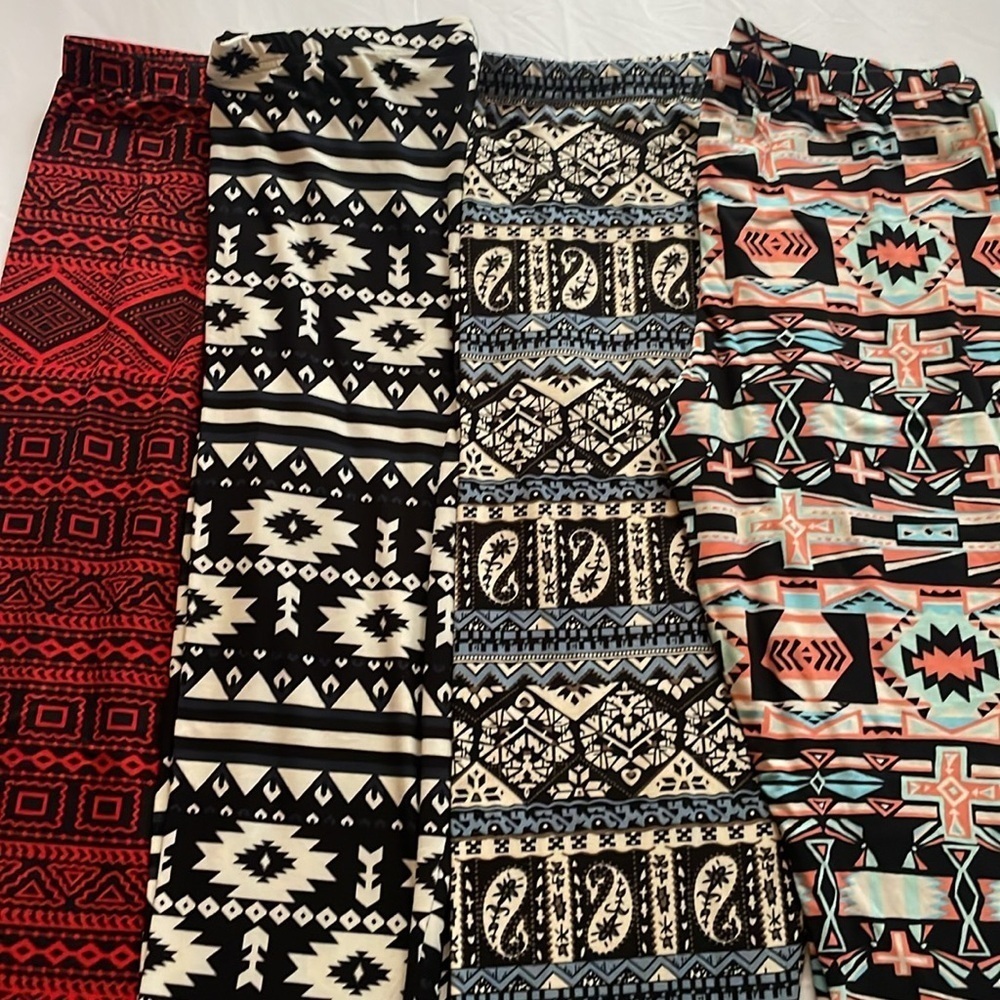 Magid|Buttery soft tribal print leggings 4Pc lot|size Large-XL|NWOT